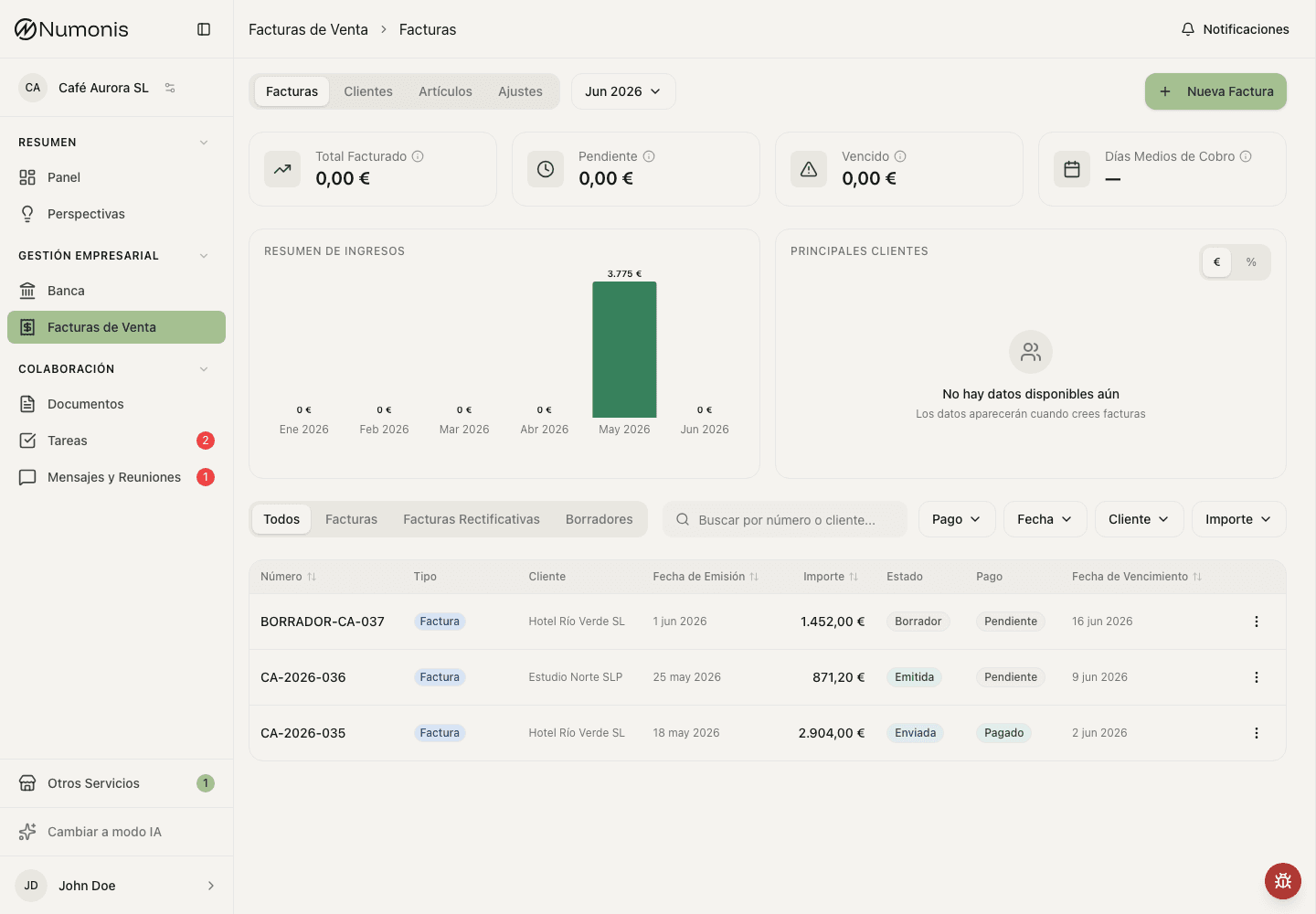 Sales invoice list